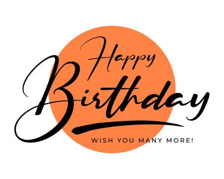 Happy Birthday. Happy birthday handwritten text lettering calligraphy isolated on white background. Vector illustration. Birthday poster designのイラスト素材