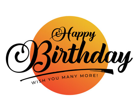 Happy Birthday. Happy birthday handwritten text lettering calligraphy isolated on white background. Vector illustration. Birthday poster designのイラスト素材