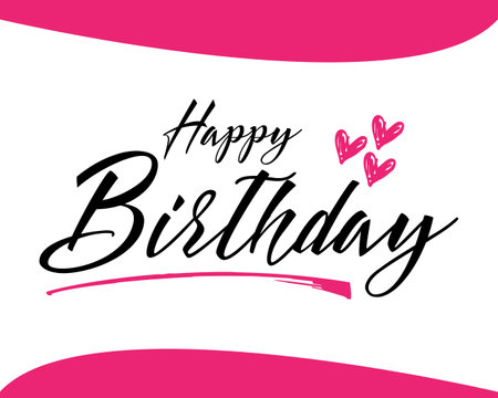 Happy birthday lettering. Greeting card with calligraphy. Vector illustration.のイラスト素材