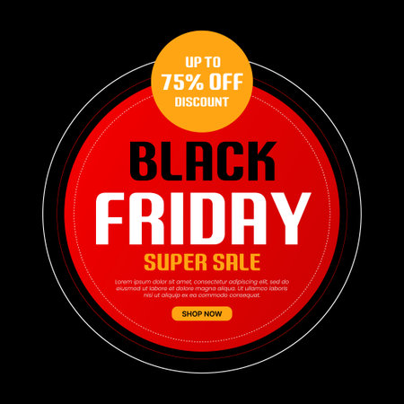 Black Friday sale banner design template. Black friday special offer. Vector illustration.のイラスト素材