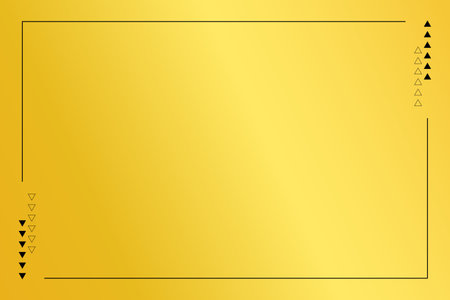Blank golden gradient background with black border. Gold foil texture background. Realistic golden vector background with copy space.のイラスト素材