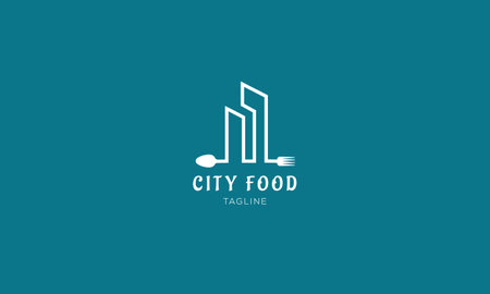 City Food Restaurant Logo Design Vectorのイラスト素材