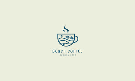 Coffee Logo Design Template, Minimal coffee logo Vectorのイラスト素材