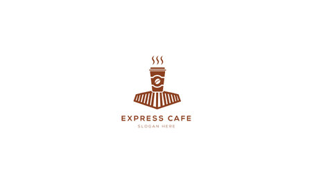 Run coffee Logo Design Vector Template.のイラスト素材