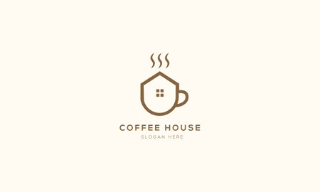 Run coffee Logo Design Vector Template.のイラスト素材