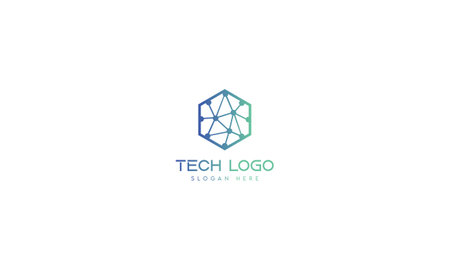 Technology Digital Logo Design Template, Electronic Logo Template Minimal Tech Logoのイラスト素材