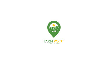 Farm Guru Logo Design Template, Natural, Agriculture, Farming Logo Vector Templateのイラスト素材