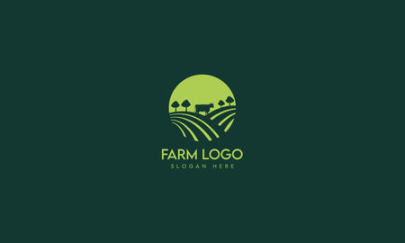 Farm Guru Logo Design Template, Natural, Agriculture, Farming Logo Vector Templateのイラスト素材