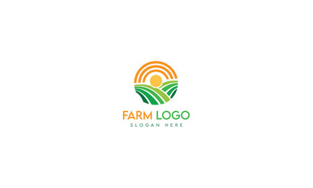 Farm Guru Logo Design Template, Natural, Agriculture, Farming Logo Vector Templateのイラスト素材
