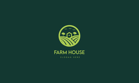 Farm Guru Logo Design Template, Natural, Agriculture, Farming Logo Vector Templateのイラスト素材