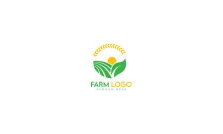 Farm Guru Logo Design Template, Natural, Agriculture, Farming Logo Vector Templateのイラスト素材