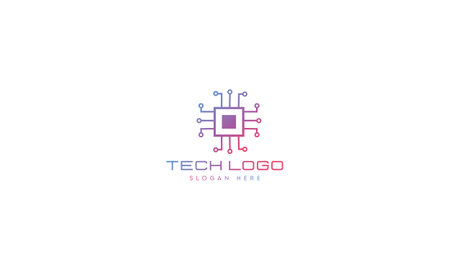Tech home Digital Logo Design Template, tech house, Logo Template Minimal Tech Logoのイラスト素材
