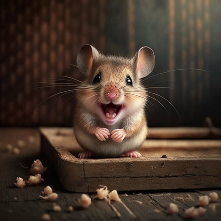 Adorable Cute Baby Mouse laugh AIの素材