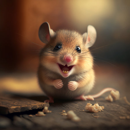 Adorable Cute Baby Mouse laugh AIの素材