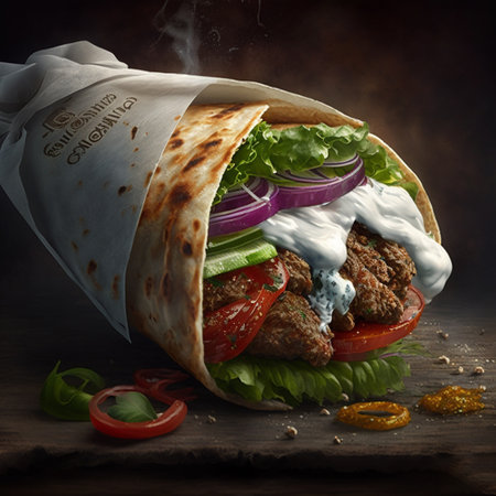 A food item called Gyro. Generative by AIの素材