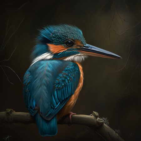 The kingfisher is a brightly colored bird. Aiの素材