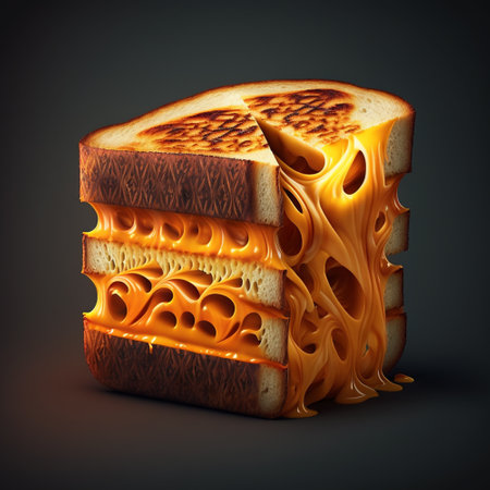 A sandwich made with grilled cheese. Generative By AIの素材