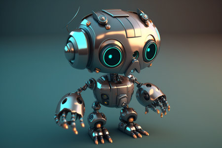 A adorable, animated Discord robot. AIの素材