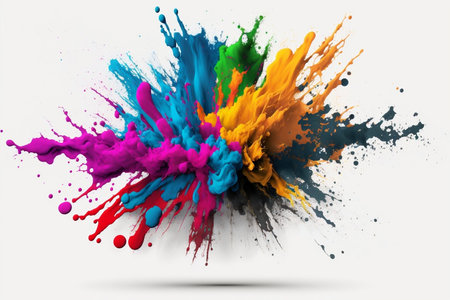A Burst of Colors on a White Background. AIの素材