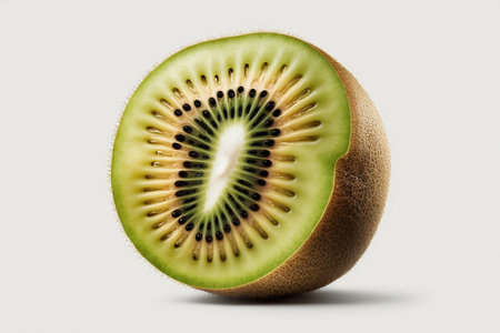 A half kiwi fruit on a white background. AIの素材