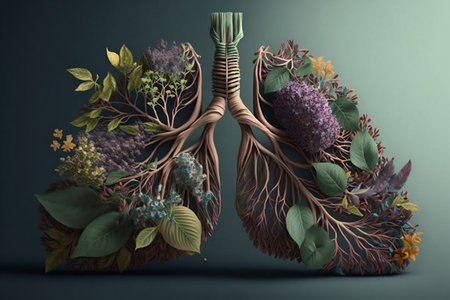 Flower and Nature Lungs. AIの素材