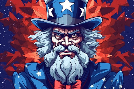Uncle Sam Abstract Background for Independence Day. AIの素材
