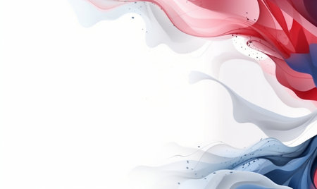 Patriotic Red, White, and Blue Abstract Background with Room for Text on a White Backdrop. AIの素材