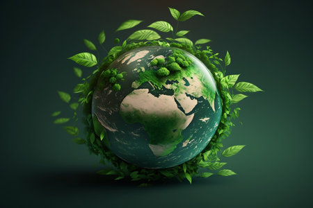 Green Globe World Environment and Earth Day Concept. AIの素材