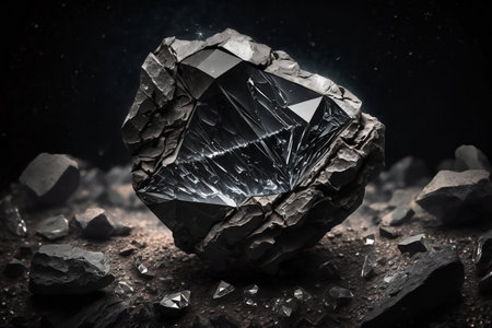 Rough diamond cut in a coal mine. AIの素材