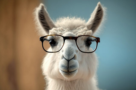 Llama with Glasses. AIの素材