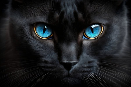 Black Cat: Captivating Gaze. Aiの素材