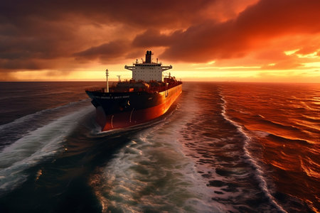 LNG tanker sailing on the sea. AIの素材