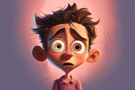 Nervous cartoon character AIの素材
