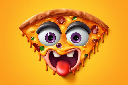 Personified Pizza Slice The Cartoon Character AIの素材