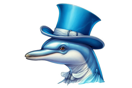 Top Hat Wearing Dolphin The Animated Character AIの素材