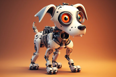 Robot dog with bone AIの素材