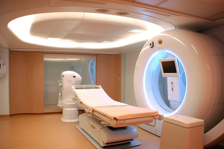 Oncology Care with Radiation Therapy Machine. AIの素材