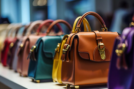 Close-Up of Handbags in a Fashion Store. AIの素材