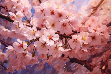 Cherry Blossom and Sakura Flowers Botanical Delights in Full Bloomの素材