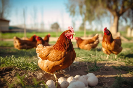 Free-Range Chicken Farm Dedicated to Ethical and Sustainable Poultry Raisingの素材
