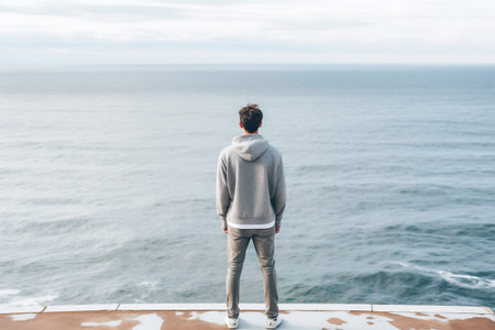 Casually Dressed Person with Back Turned Illustration Asset for Various Usesの素材