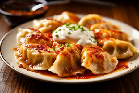 Homemade Pierogies Delicious Cooked Dumplings from Scratchの素材