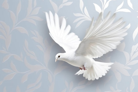 Tranquil Wings Beautiful White Dove Bird Wallpaper for Peaceful Daysの素材