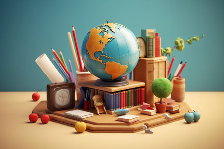 Celebrating World Teachers' Day Essential Education Equipment for Happy Learningの素材