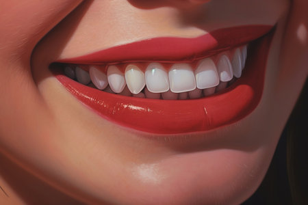 Close-Up Portrait of a Flawless Smile. AIの素材