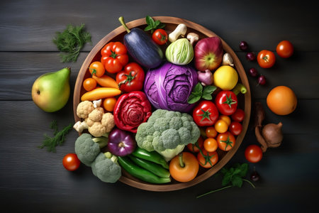 Human Brain with Colorful Vegetable Componentsの素材