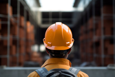Behind the Hard Hat Glimpse of a Construction Worker's Worldの素材