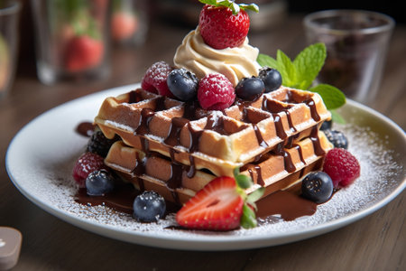 Belgium's National Delight Waffles on the Squareの素材