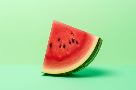 Slice of Watermelon on a Pastel Background. AIの素材