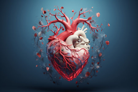 Heart Care Concept Abstract Stylized Illustration for Cardiovascular Healthの素材